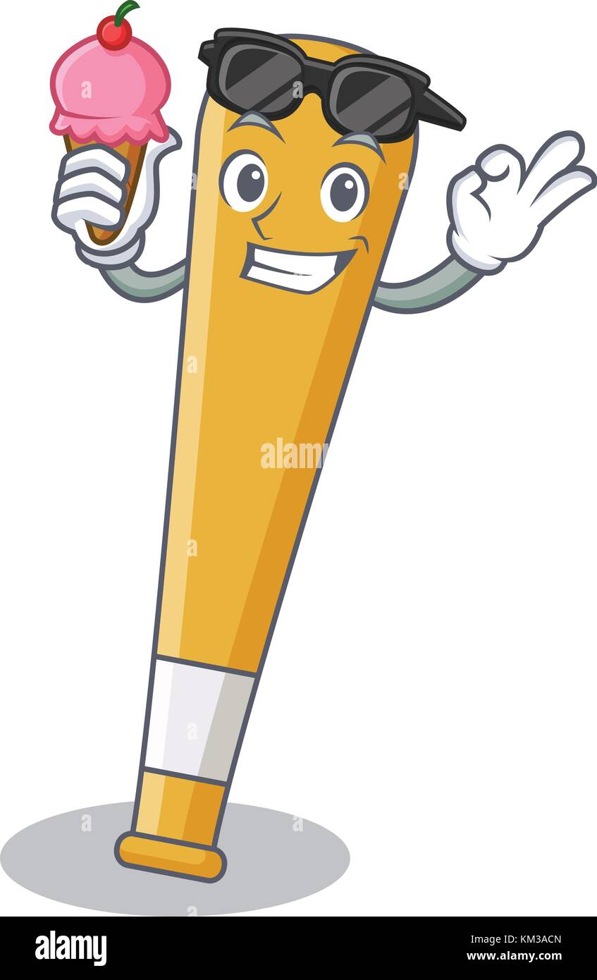 With ice cream baseball bat character cartoon Stock Vector Image & Art