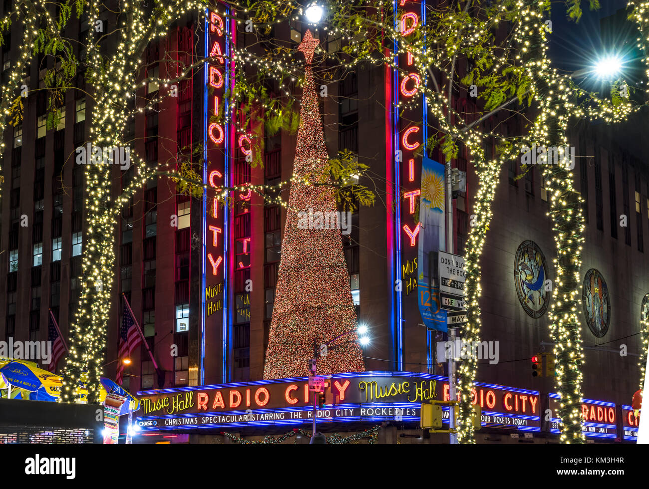 New York, NY USA - Nov 26, 2017. Christmas season in New York City Radio City Music Hall Stock Photo