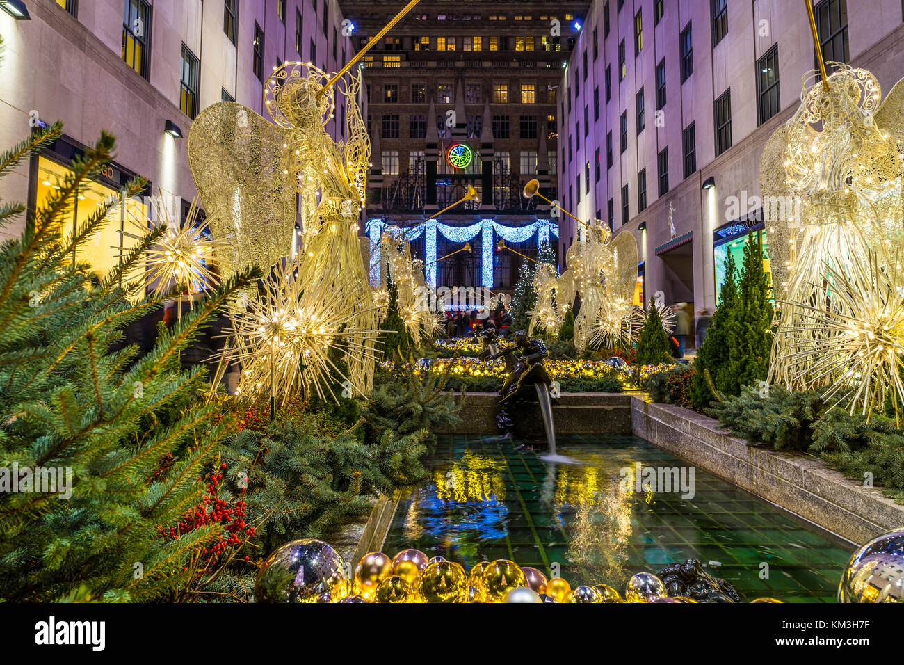 New York, NY USA - Nov 26, 2017. Christmas season in New York City Rockefeller Center Stock Photo