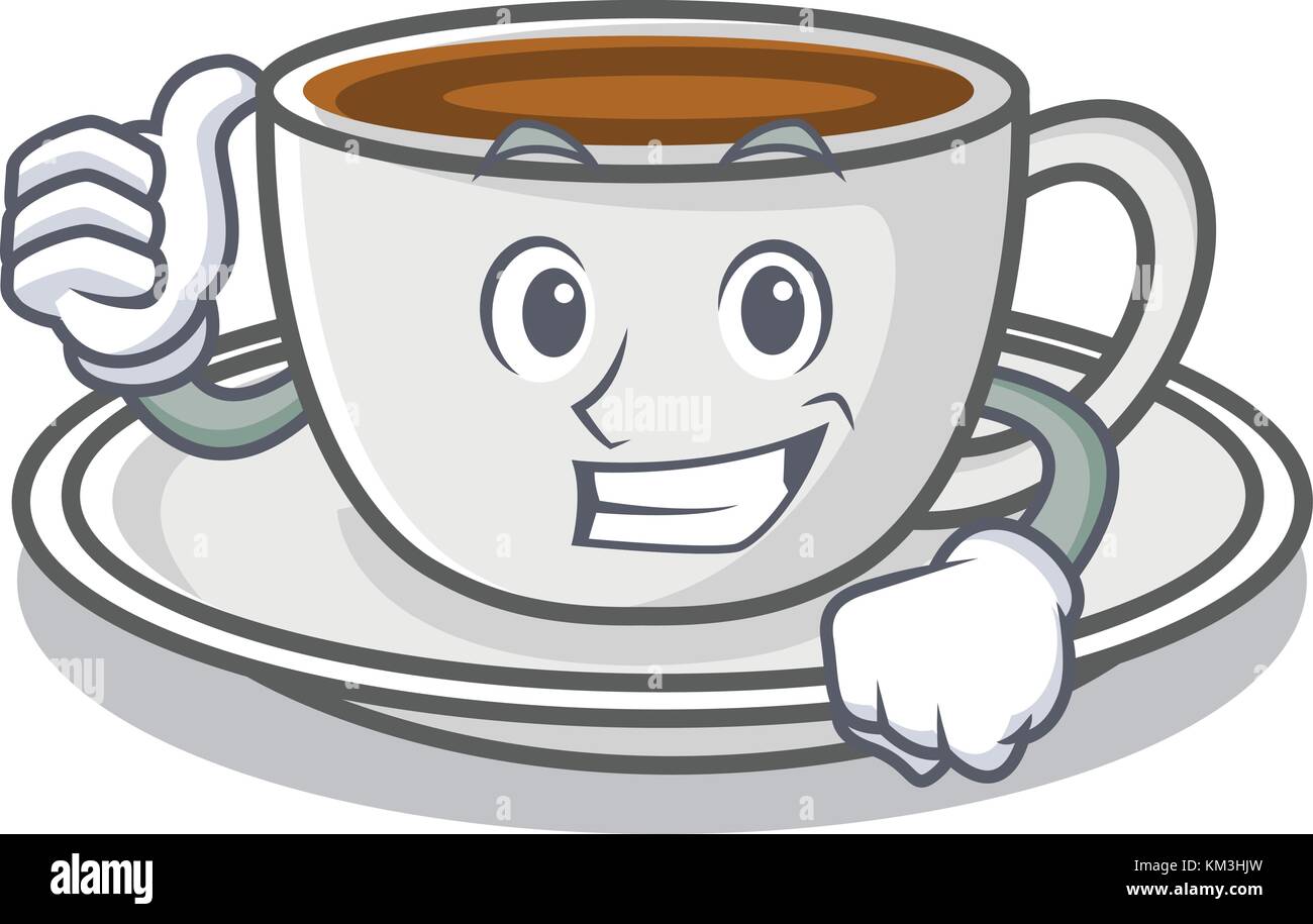 Thumbs up coffee character cartoon style Stock Vector Image & Art - Alamy