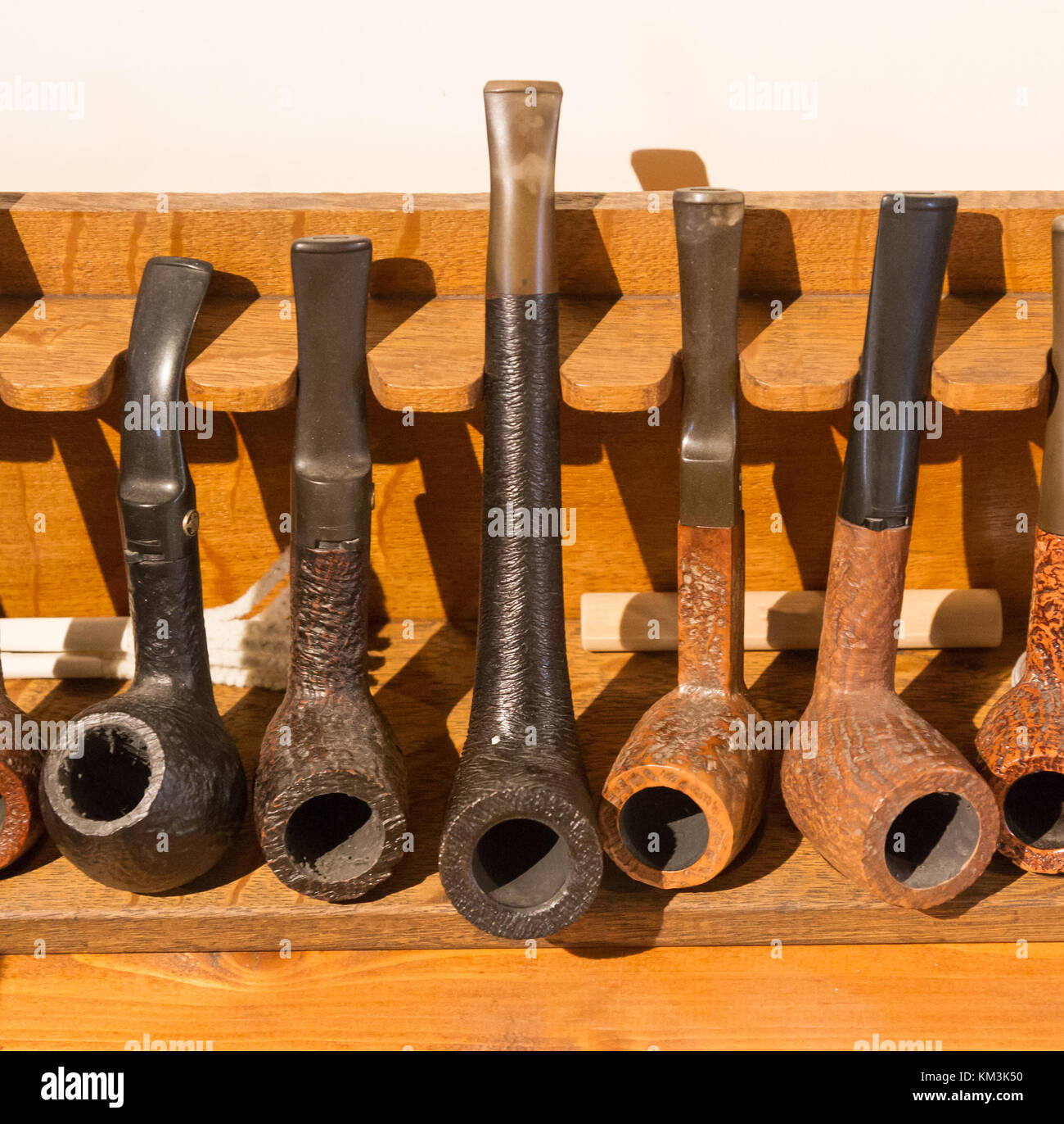 Set of smoke pipes Display in the Netherlands Stock Photo Alamy