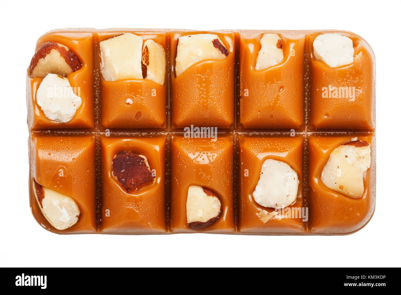 A slab of Walker's Brazil Nut Toffee on a white background Stock Photo