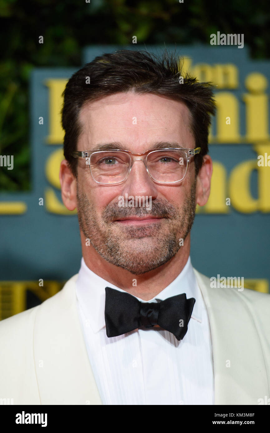 Jon Hamm attending the Evening Standard Theatre Awards, at the Theatre Royal in London. PRESS ASSOCIATION Photo. Picture date: Sunday December 3rd, 2016. Photo credit should read: Matt Crossick/PA Wire. Stock Photo