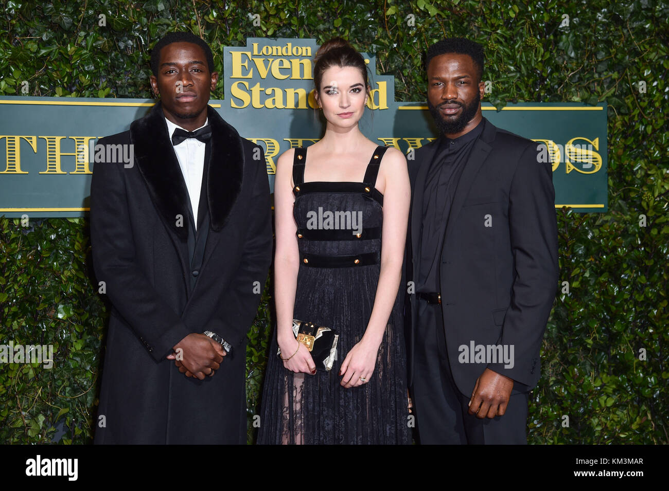 Margaret Clunie (centre) attending the Evening Standard Theatre Awards