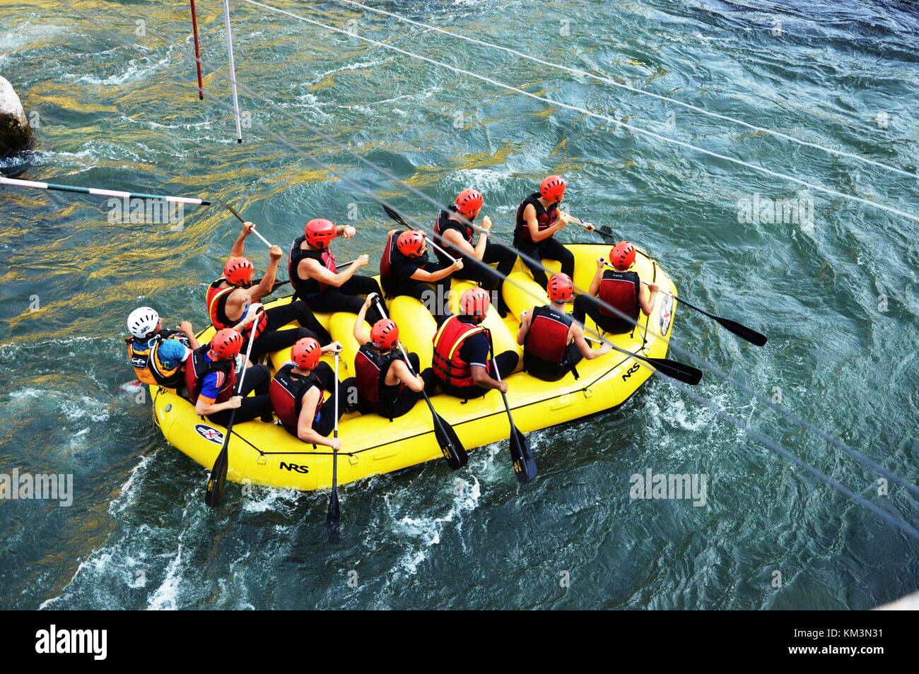 Rafting on troubled water Stock Photo