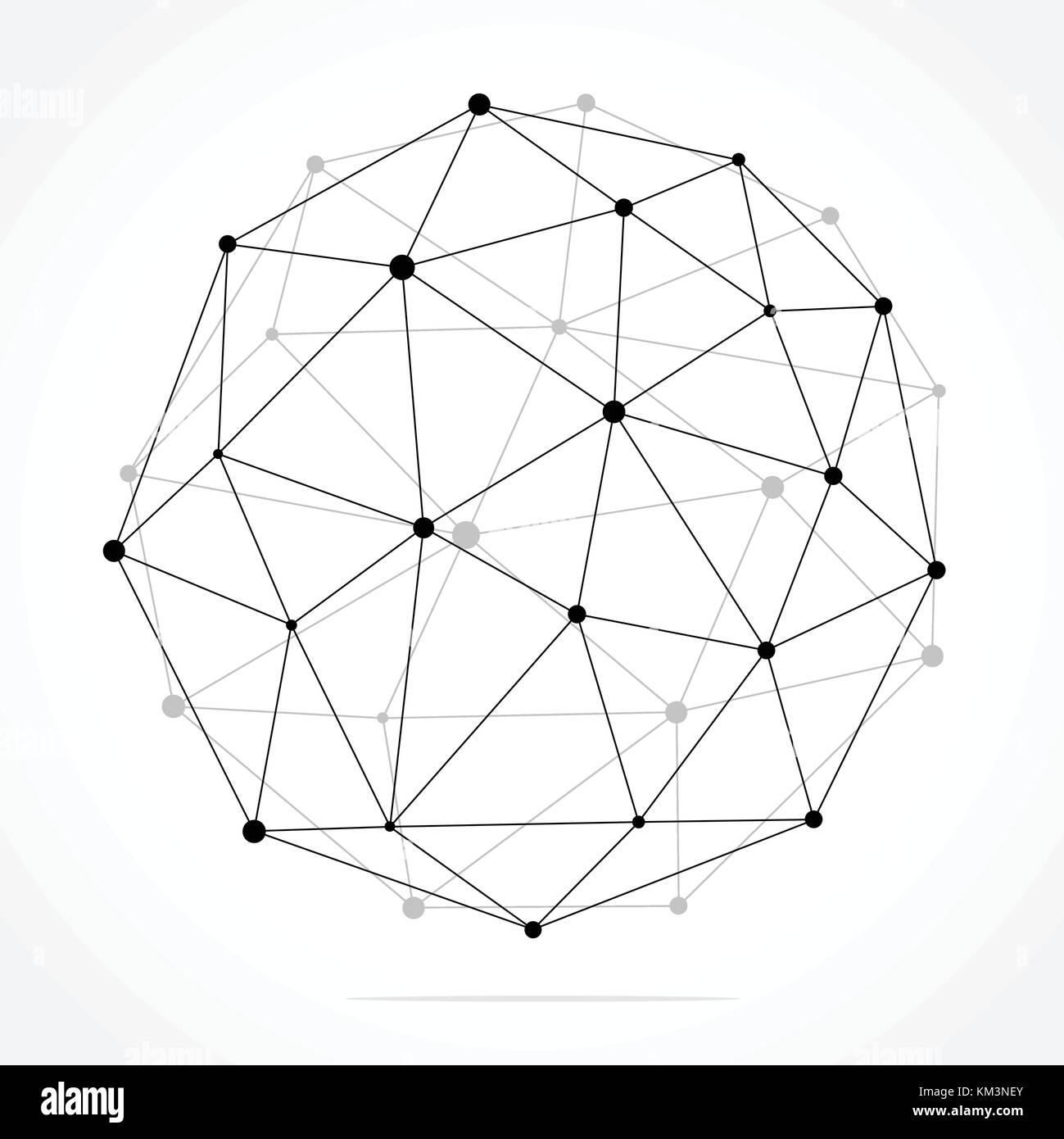 Geometric Abstract Background With Connected Line And Dots Stock Vector ...