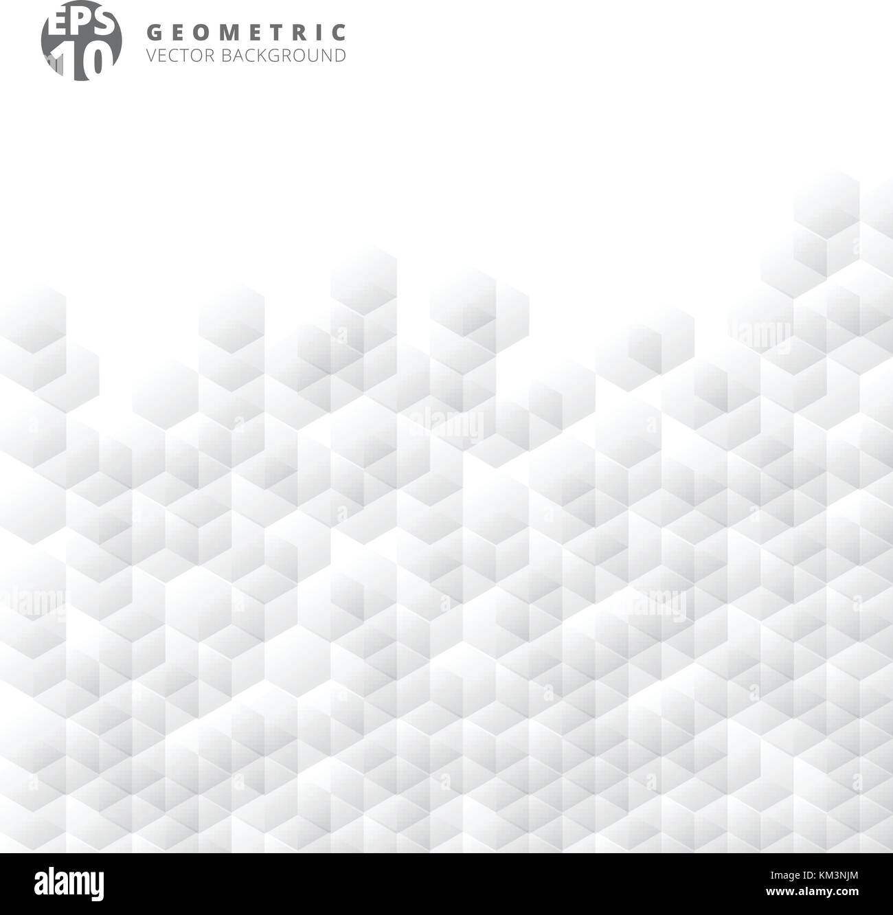 Abstract geometric hexagon white and gray grid mosaic background ...