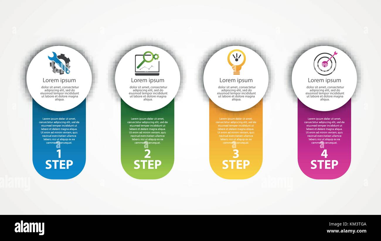 Vector illustration. An infographic template with 4 steps and an image ...