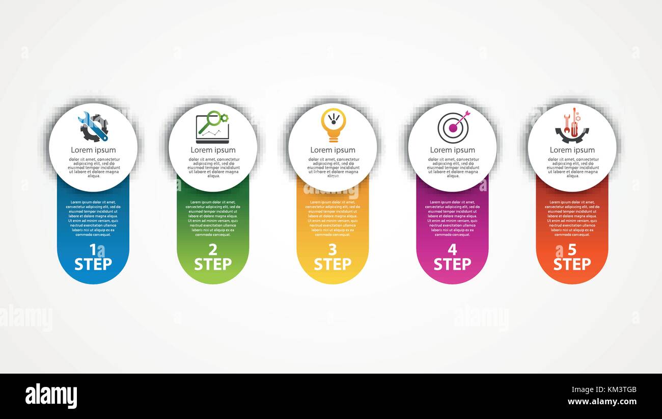 Vector illustration. An infographic template with 5 steps and an image ...