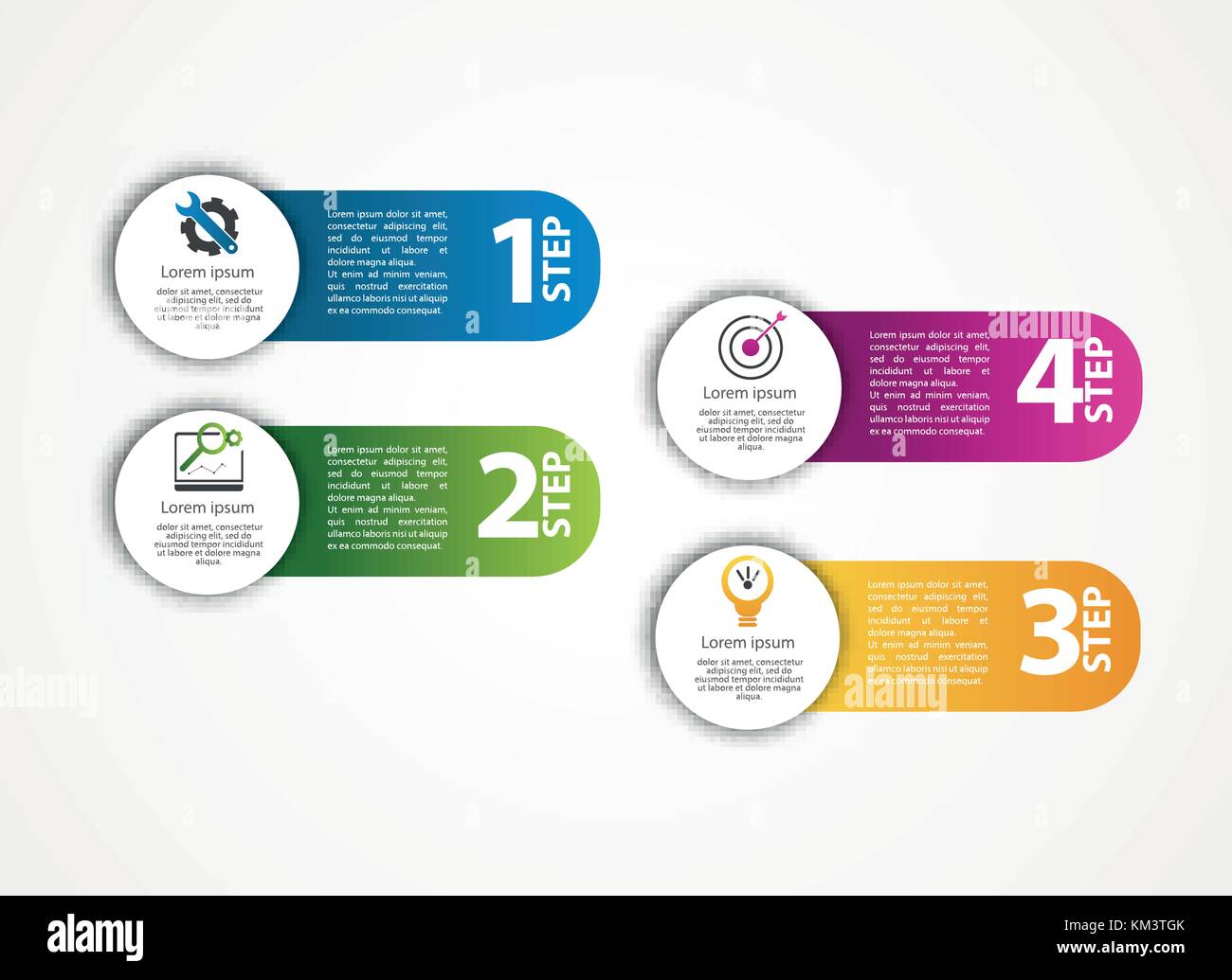 Vector illustration. An infographic template with 4 steps and an image ...