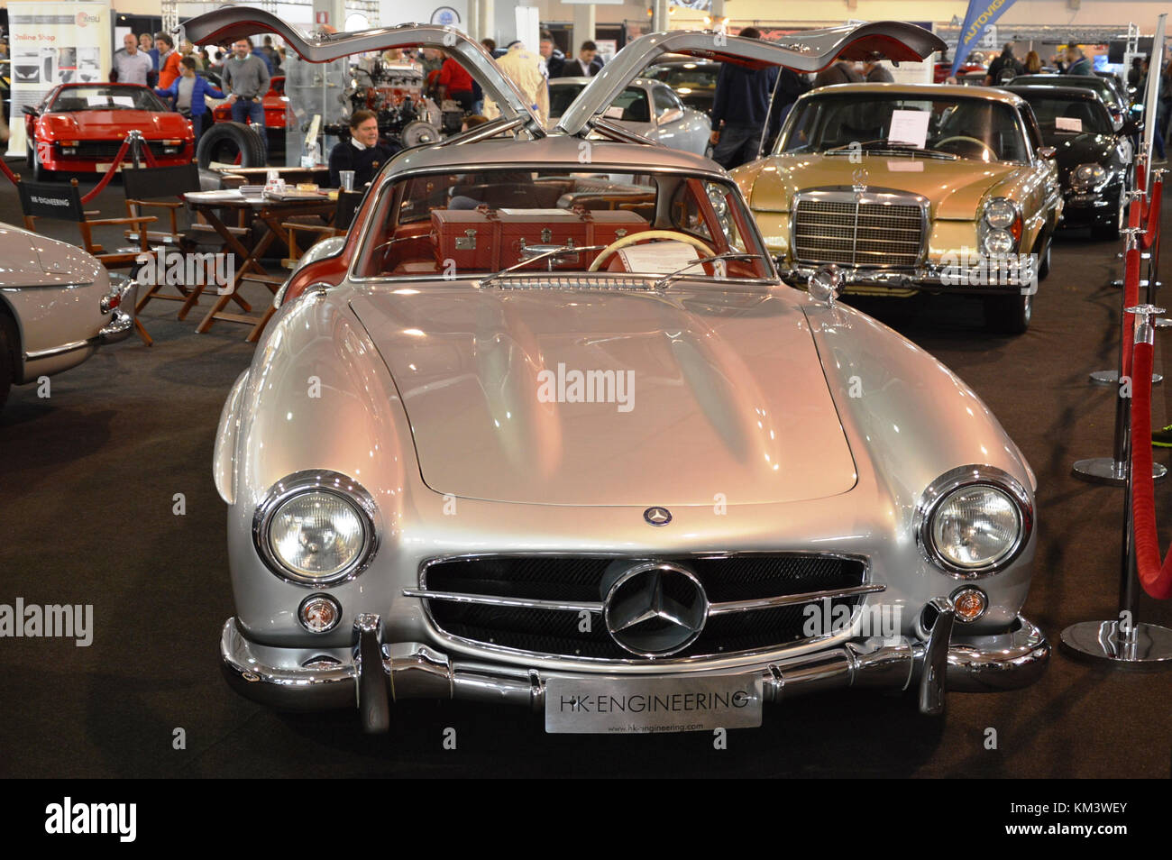 Mercedes, Benz, 300 SL, Gullwing, year 1954, at Vintage car Padova, Italy - oct 25 2015 Stock Photo