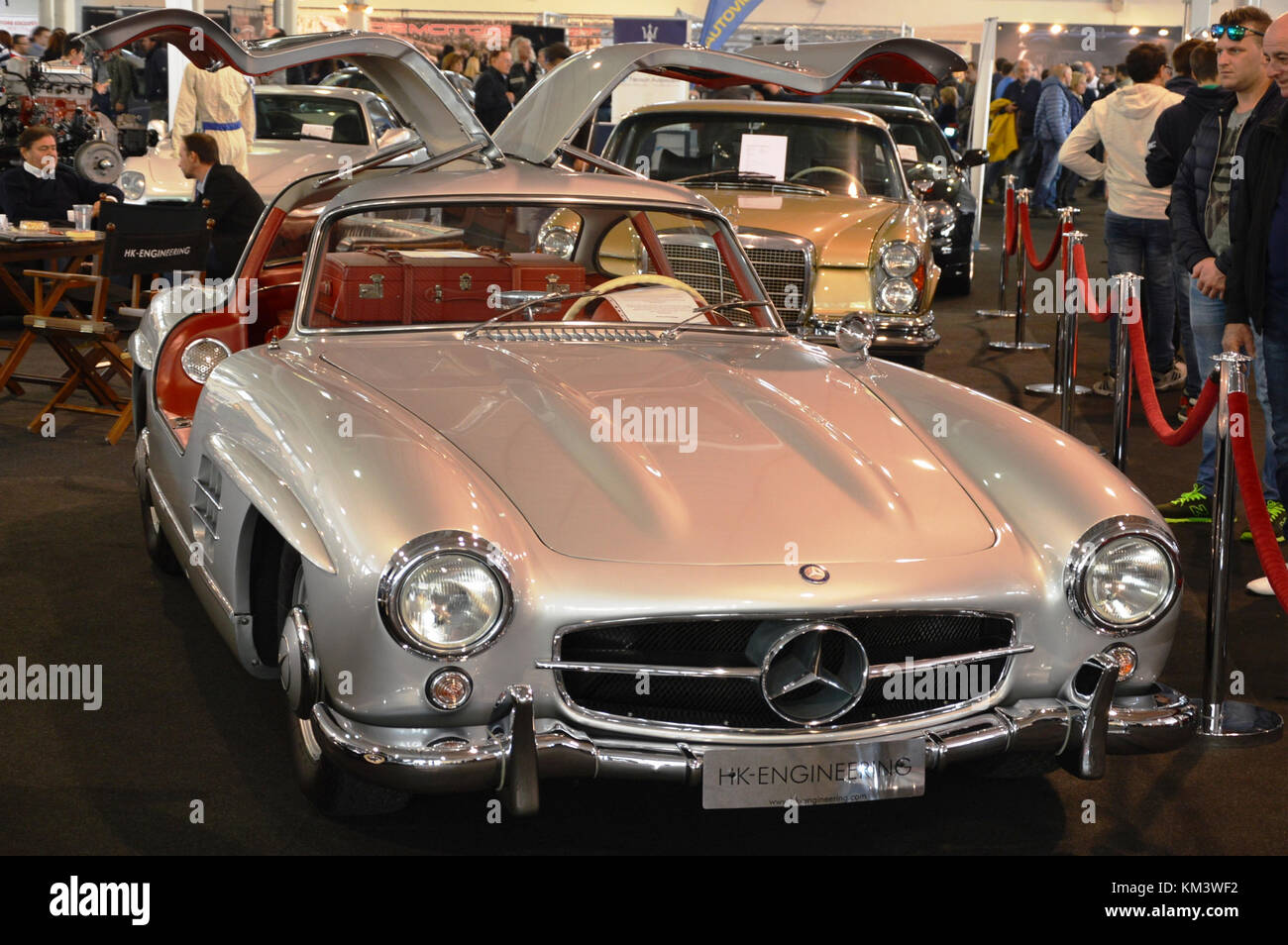 Mercedes, Benz, 300 SL, Gullwing, year 1954, at Vintage car Padova, Italy - oct 25 2015 Stock Photo