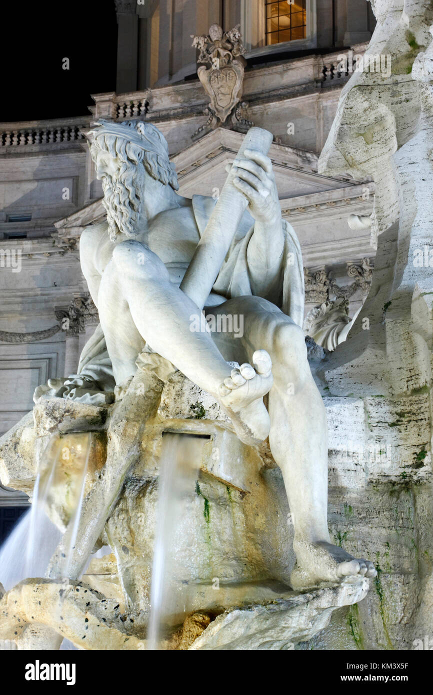 The Fountain of Neptune in Piazza Navona in Rome, Italy Stock Photo - Alamy
