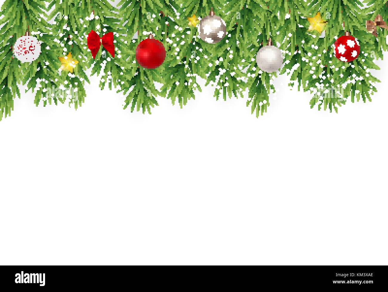 Fir Branches with Snow. Merry Christmas and New Year Winter Background ...
