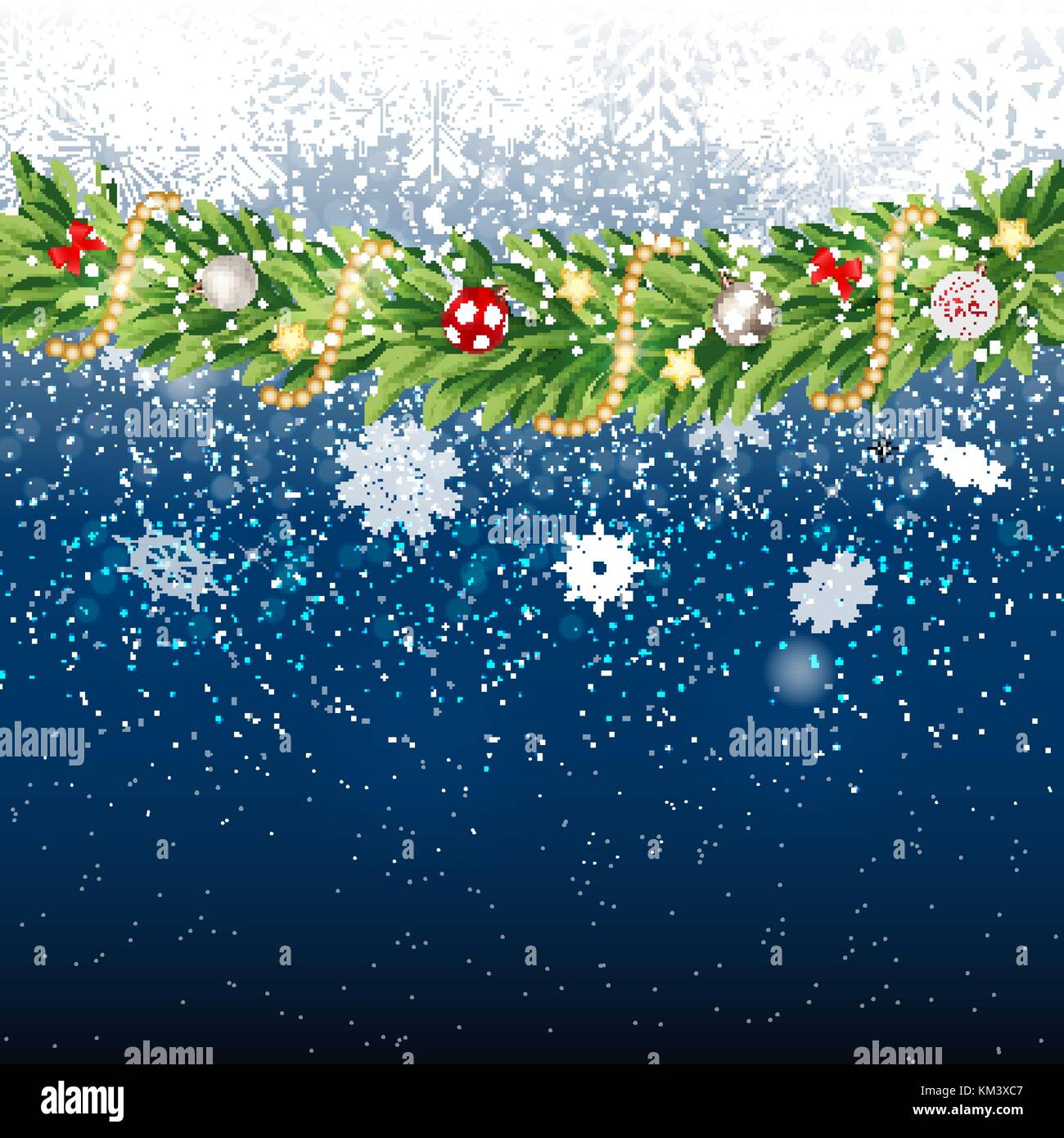 Fir Branches with Snow. Merry Christmas and New Year Winter Background ...