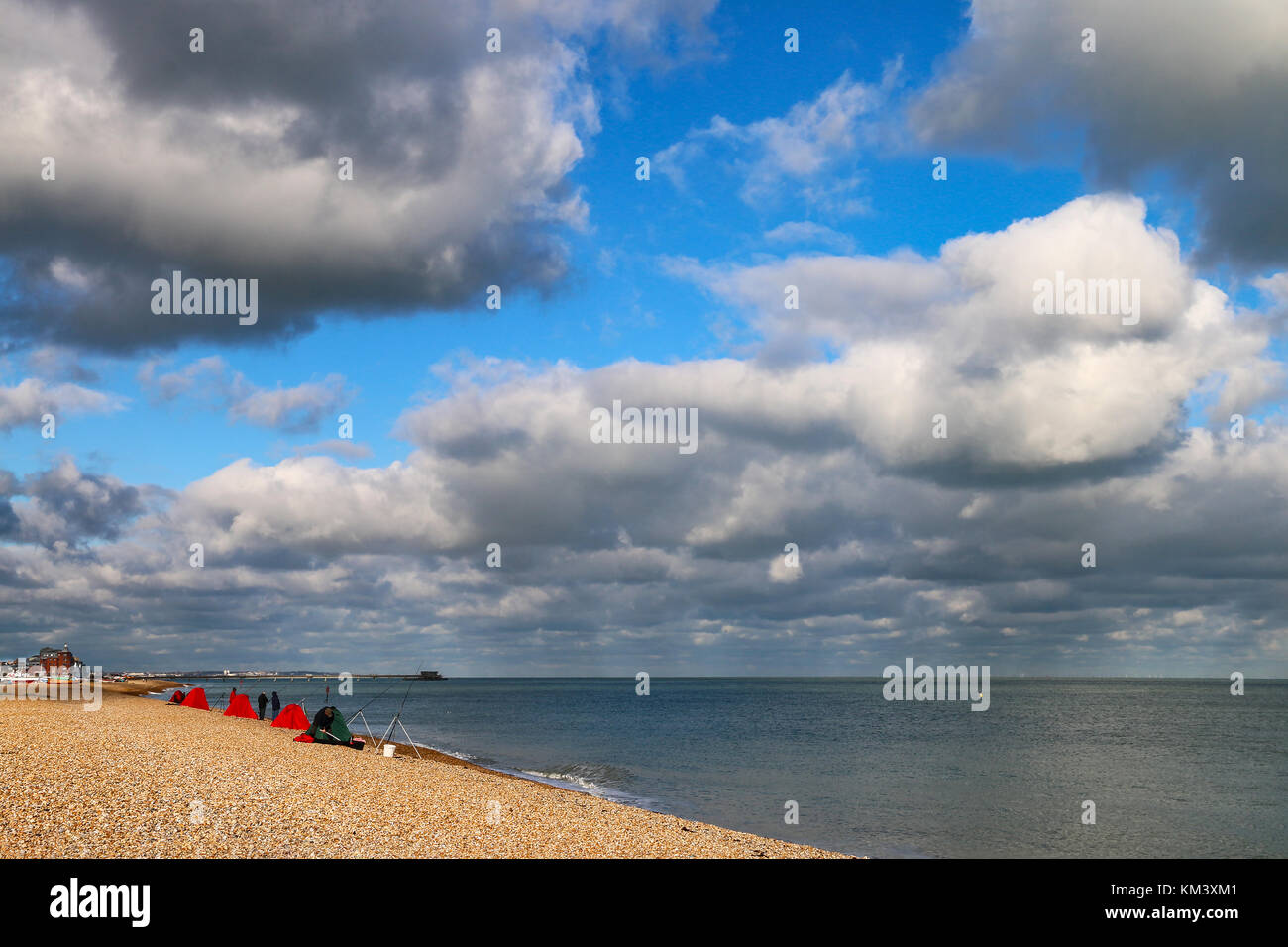 Red Beach Tents a Deal Angling Contest Stock Photo Alamy