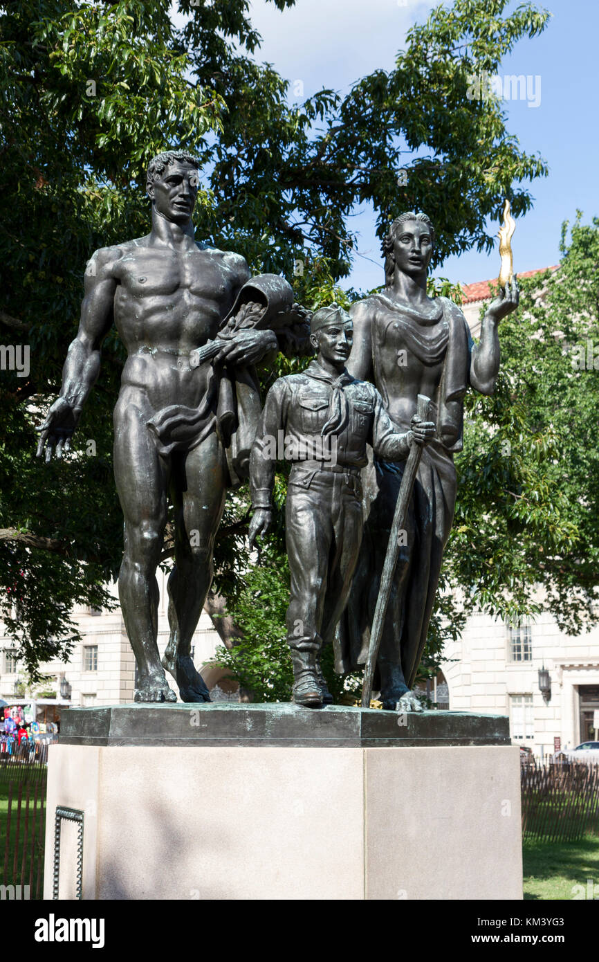 The Boy Scout Memorial (by American sculptor Donald De Lue), The Ellipse, Washington, D.C., United States. Stock Photo