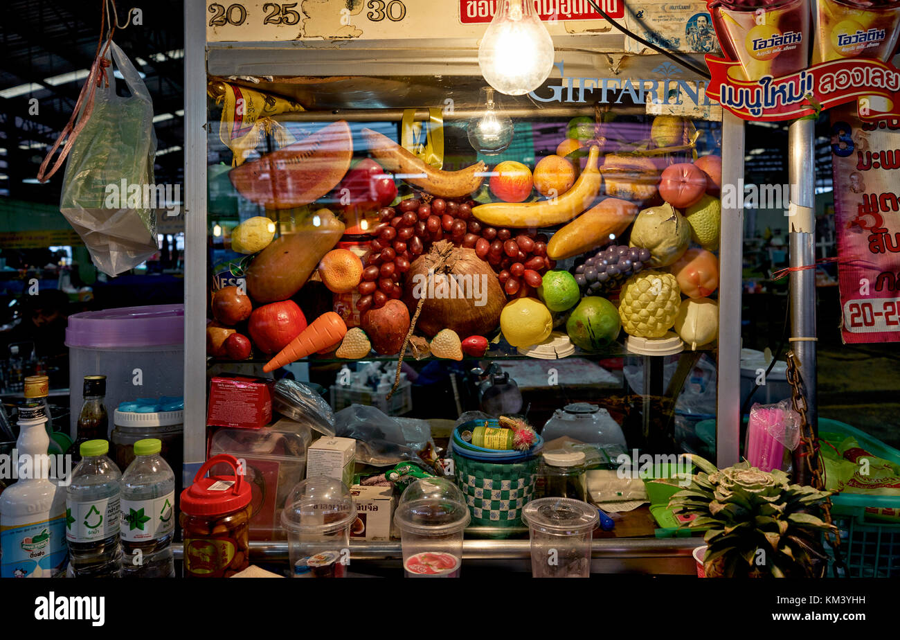 Plastic food display in a Thailand market Stock Photo