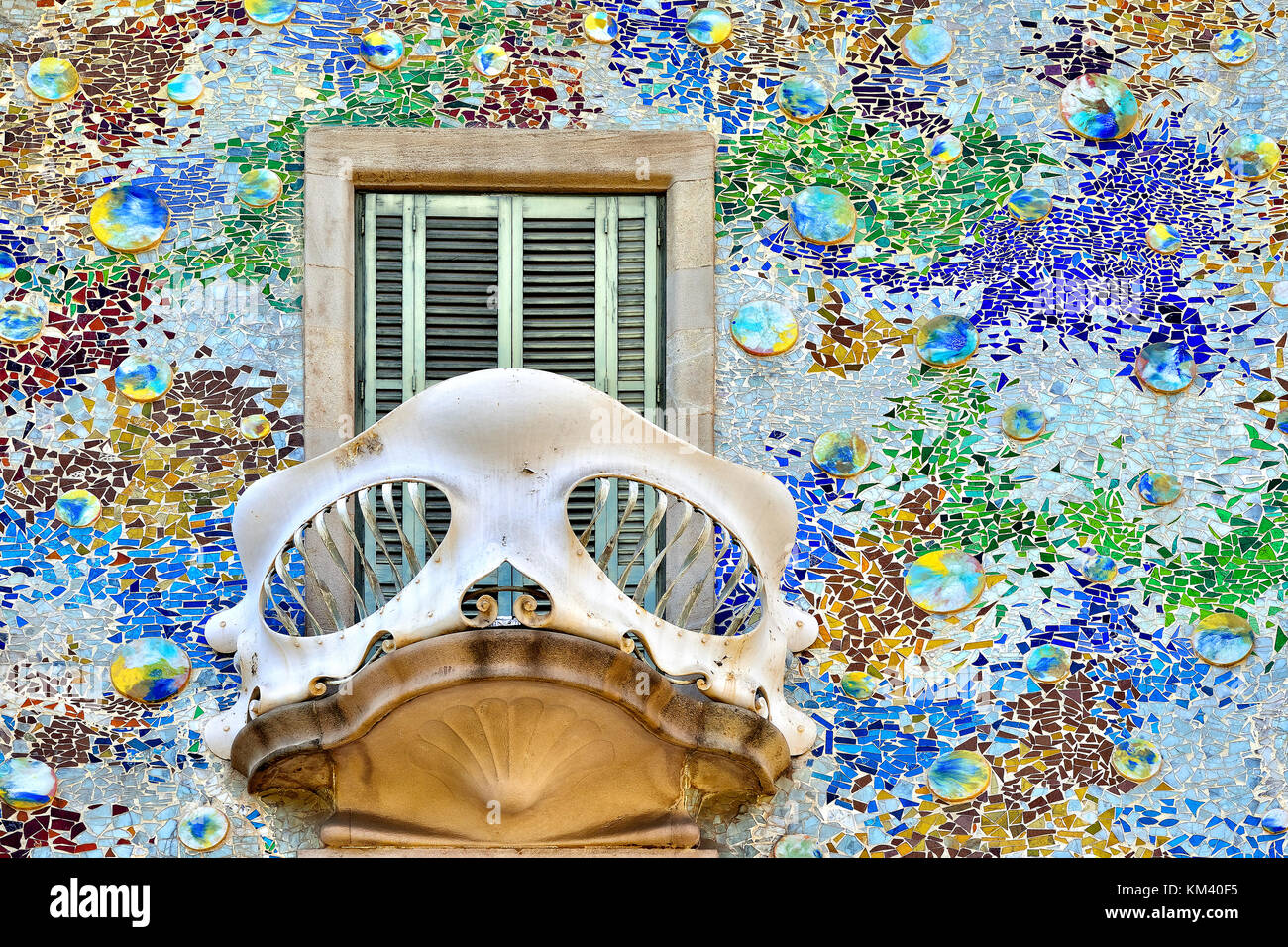 Casa Batllo Facade. The famous building designed by Antoni Gaudi is one of the major touristic attractions in Barcelona, Spain Stock Photo