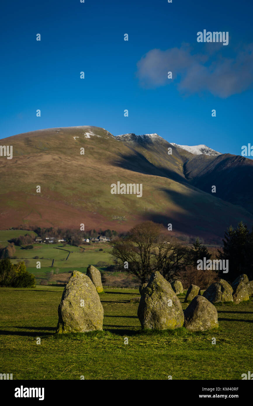 Castlerigg stone circle, English Lake District, close to the town of Keswick. Stock Photo