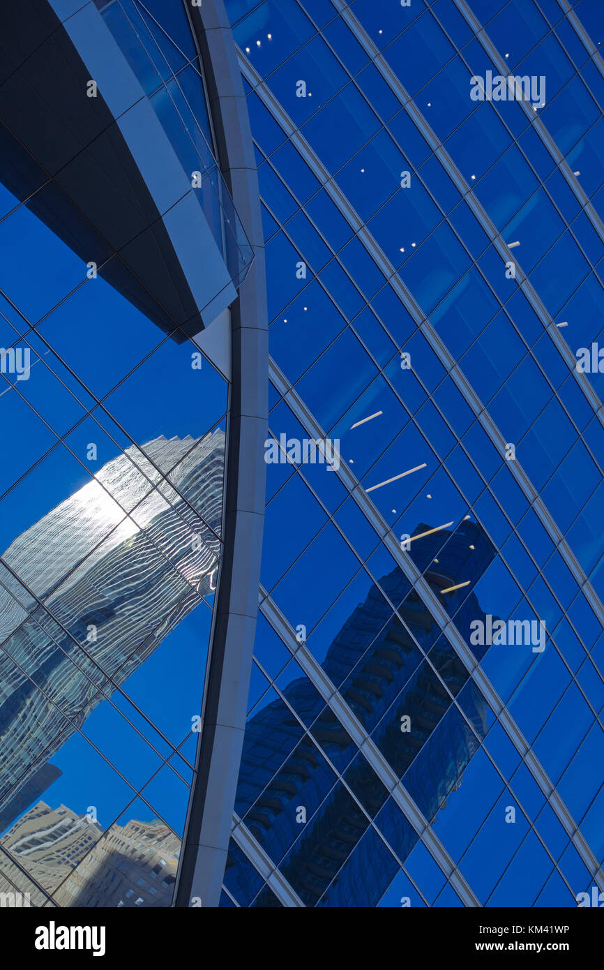 Abstract view of Chicago skyscrapers with reflections Stock Photo