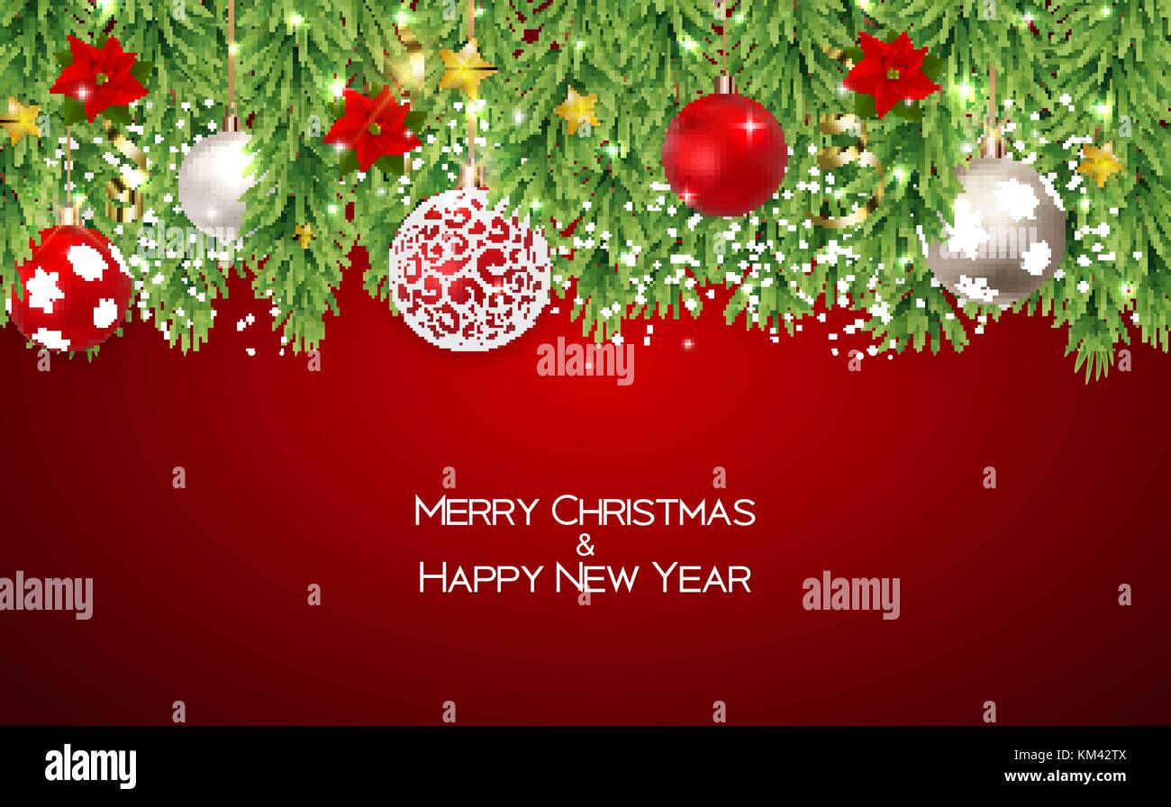 Merry Christmas and New Year Background. Vector Illustration Stock ...