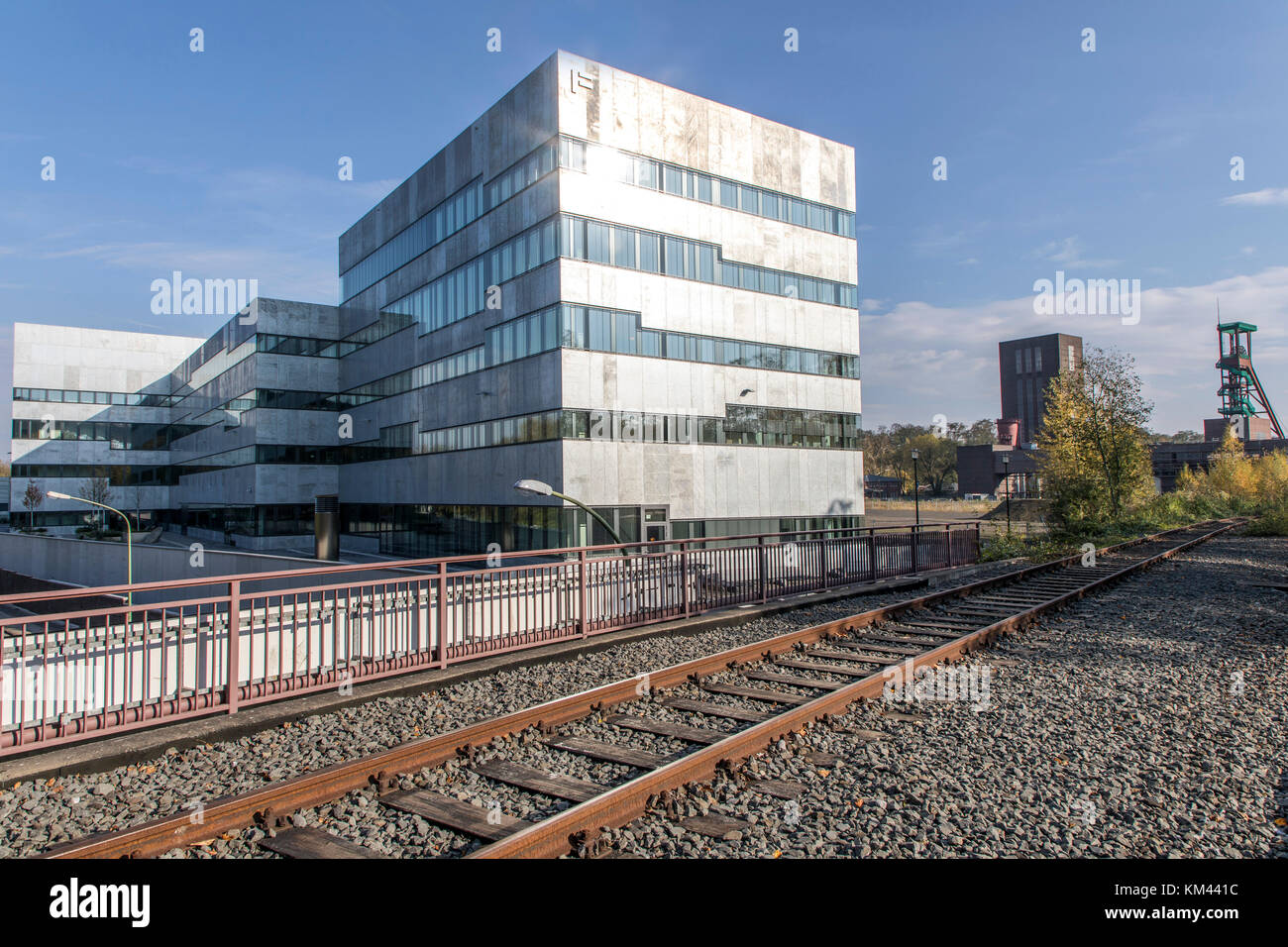 New building of the Folkwang University of the Arts, on the grounds of the Zeche Zollverein colliery in Essen, Germany Stock Photo