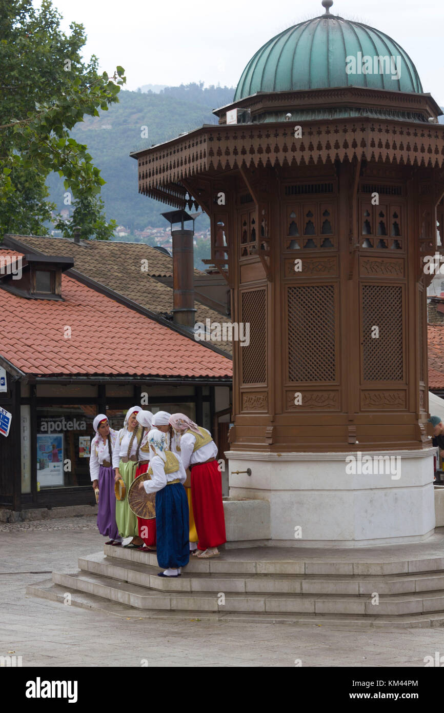 SARAJEVO, BOSNIA AND HERZEGOVINA - AUGUST 20 2017: Women wearing