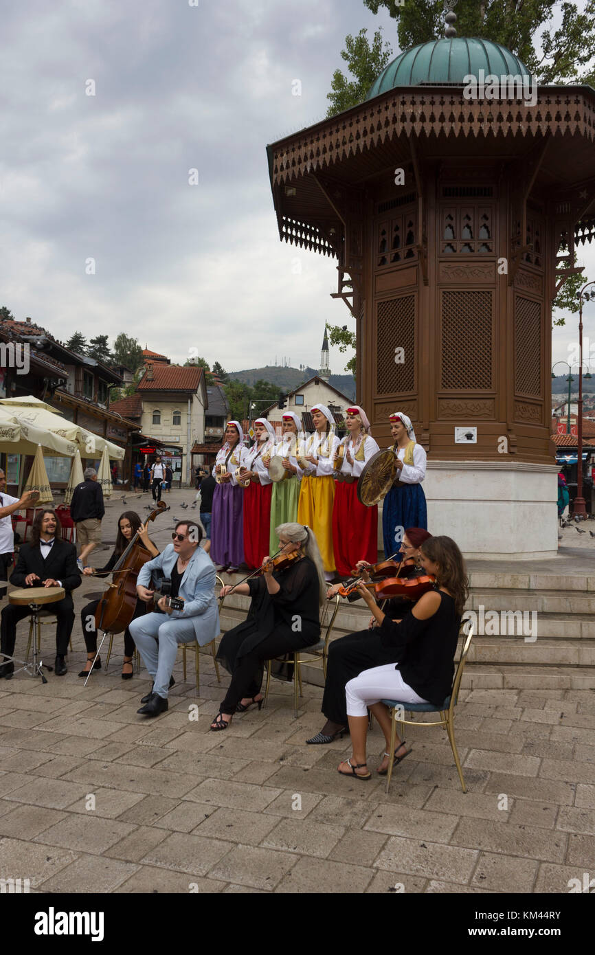 SARAJEVO, BOSNIA AND HERZEGOVINA - AUGUST 20 2017: Traditional Bosnian