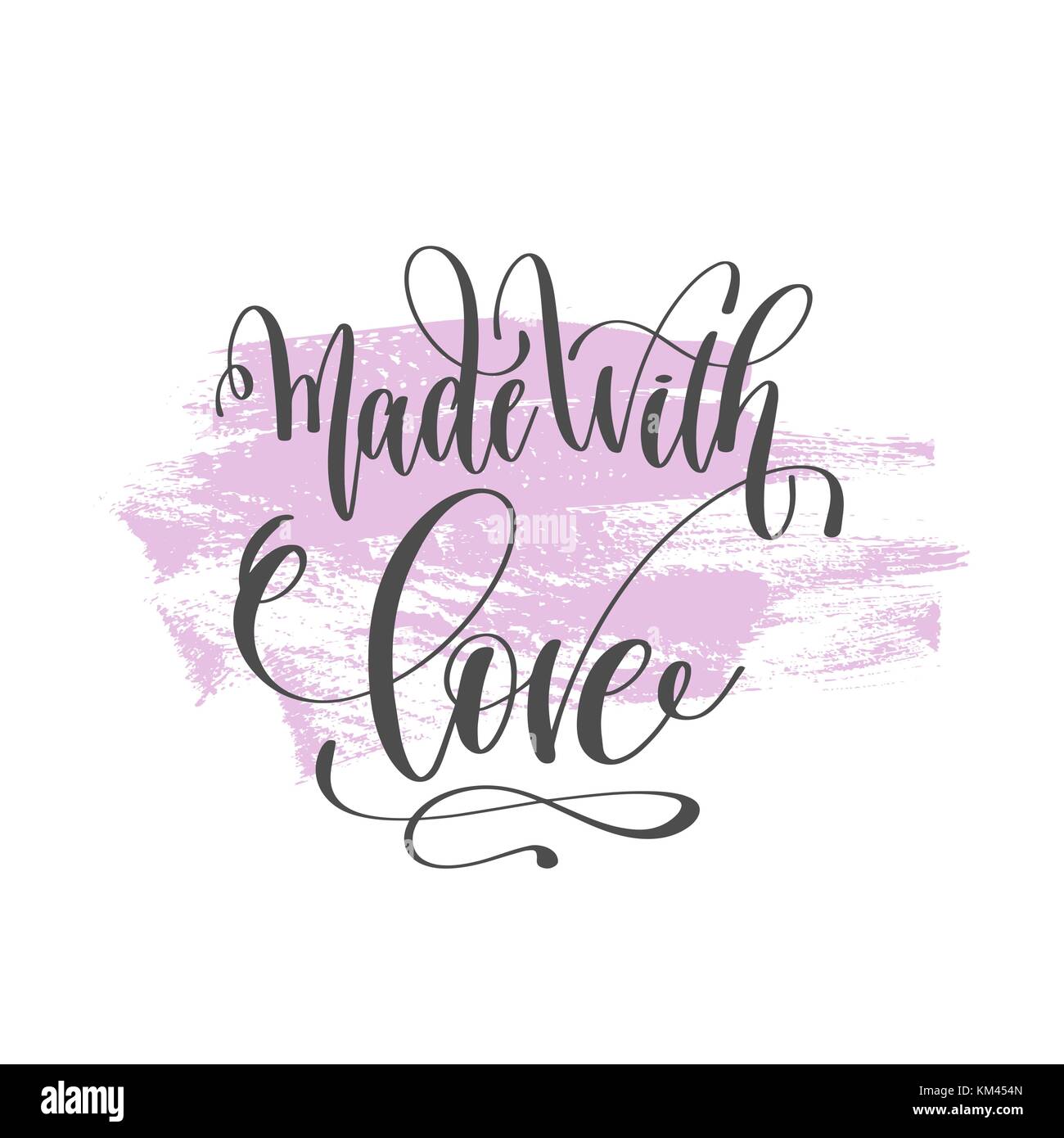 made with love hand lettering poster on pink brush stroke patt Stock Vector Image & Art Alamy