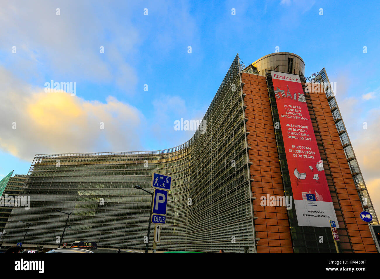 The Berlaymont building in Brussels, Belgium. That houses the headquarters of the European Commission, which is the executive of the European Union. Stock Photo