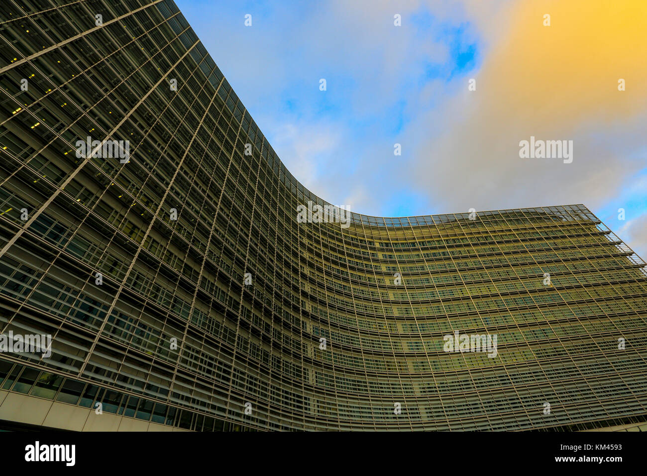 The Berlaymont building in Brussels, Belgium. That houses the headquarters of the European Commission, which is the executive of the European Union. Stock Photo