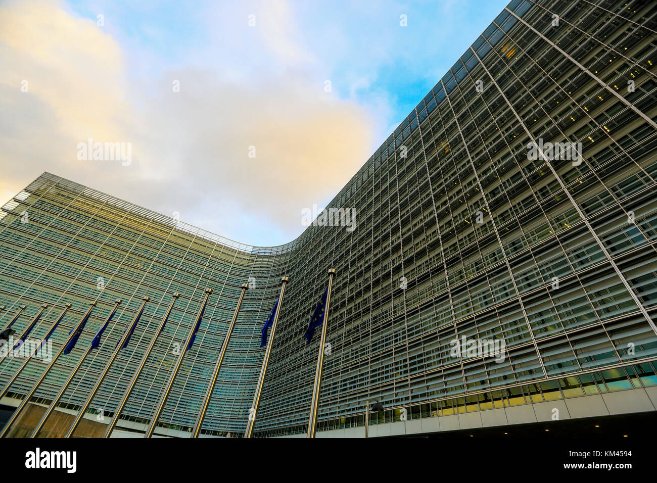 The Berlaymont building in Brussels, Belgium. That houses the headquarters of the European Commission, which is the executive of the European Union. Stock Photo