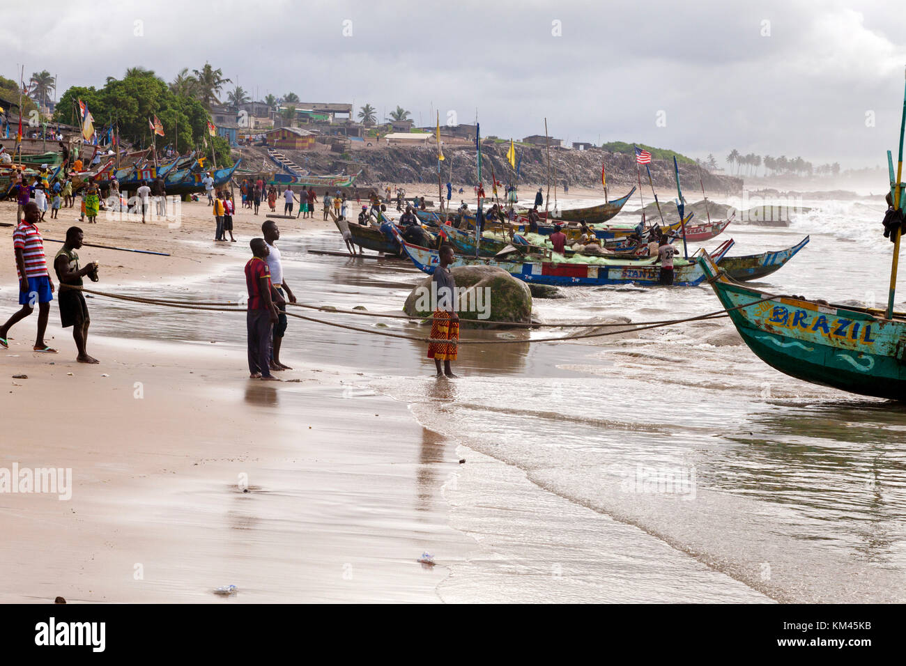 Fishing boats at Winneba, near Accra, Ghana Stock Photo Alamy