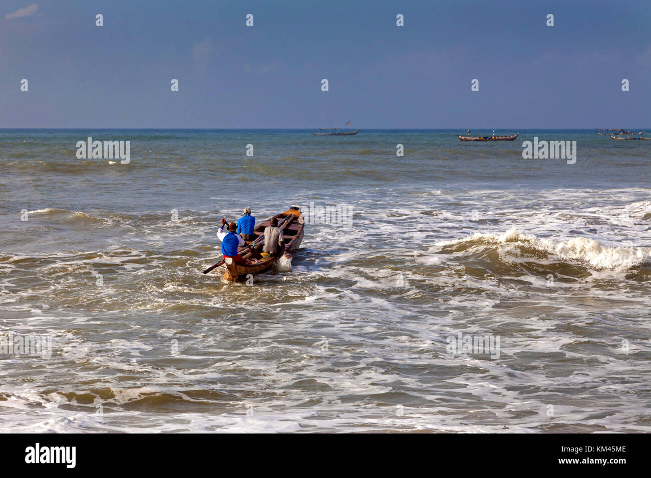 Fishing boat at Prampram, Greater Accra, Ghana, Africa Stock Photo