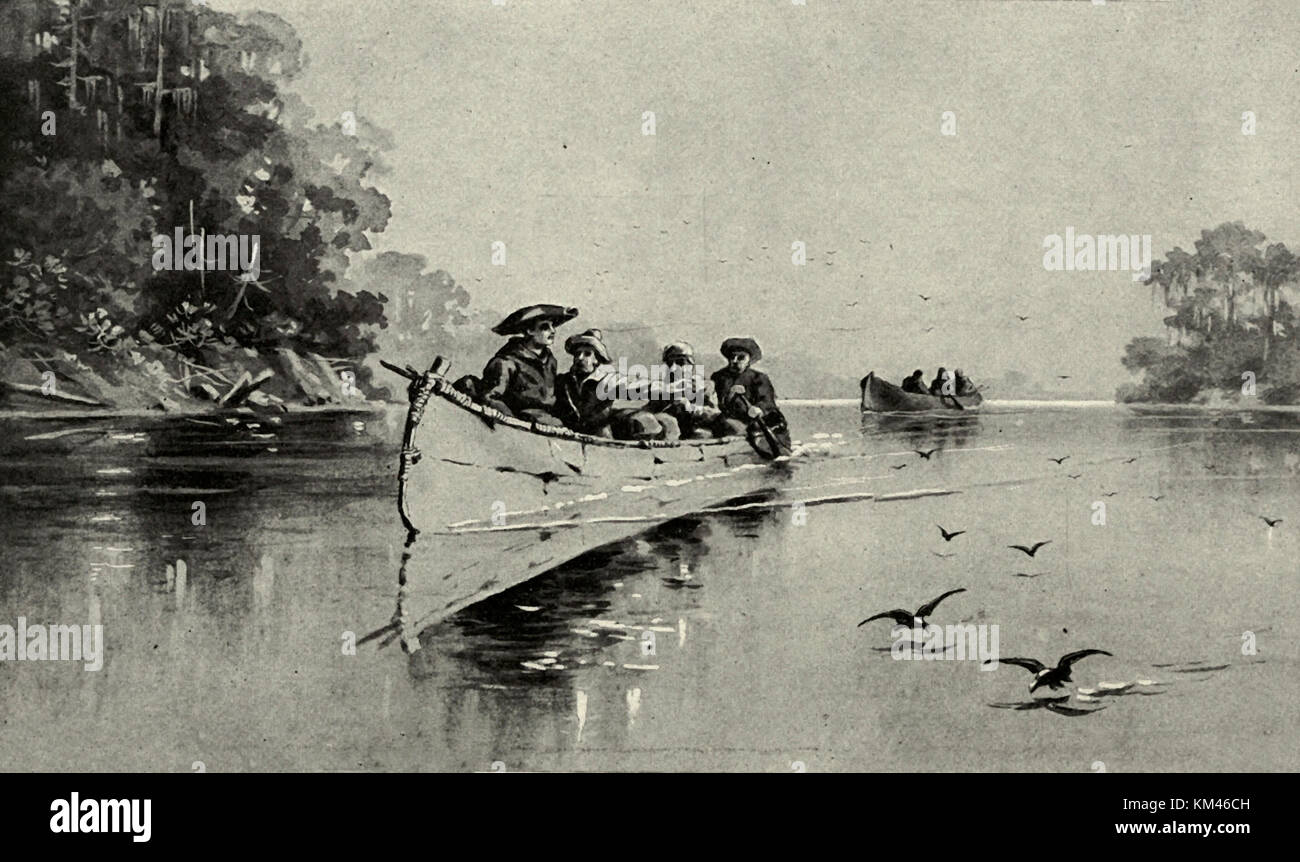 Marquette and Joliet descending the Mississippi Stock Photo Alamy