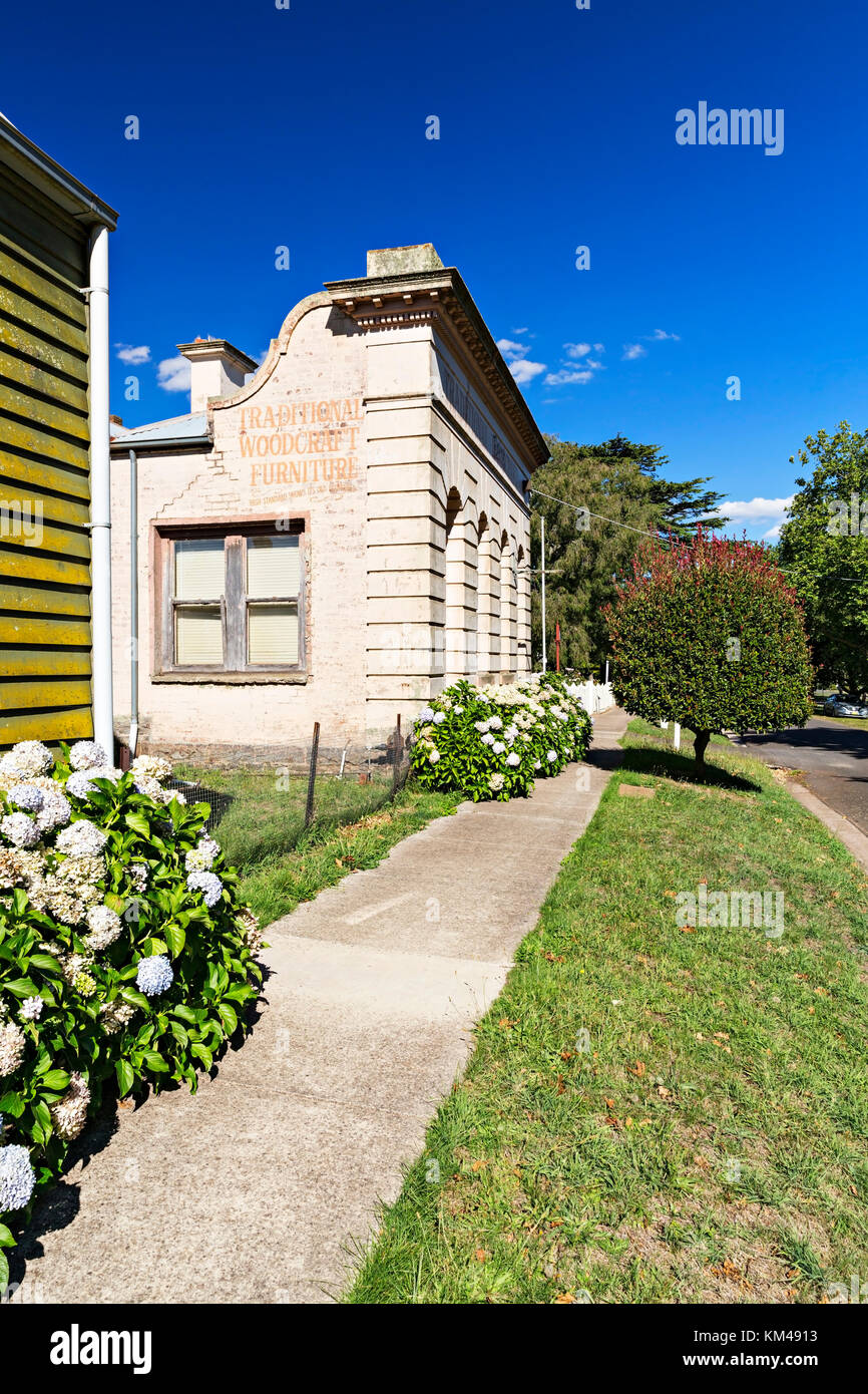 The circa 1866 National Australia Bank building in Learmonth Victoria Australia.The bank served the community from 1866 to 1963.Learmonth is an outer  Stock Photo