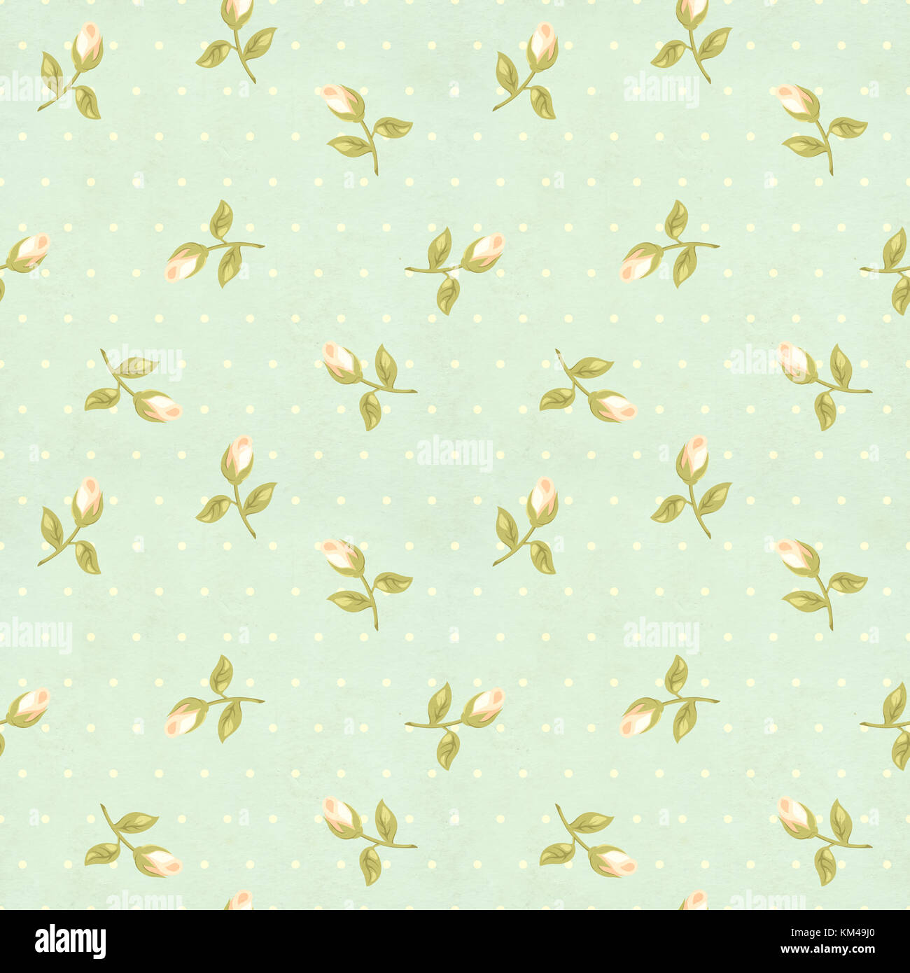 Seamless retro pattern (tiling) with rose flower in shabby chic style ...