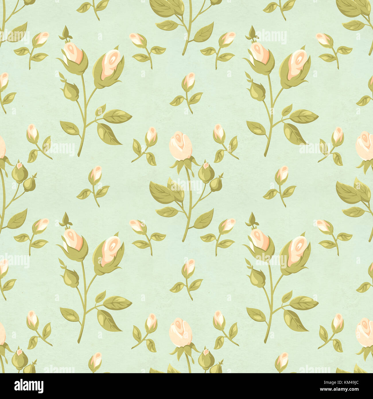 Seamless retro pattern (tiling) with rose flower in shabby chic style ...