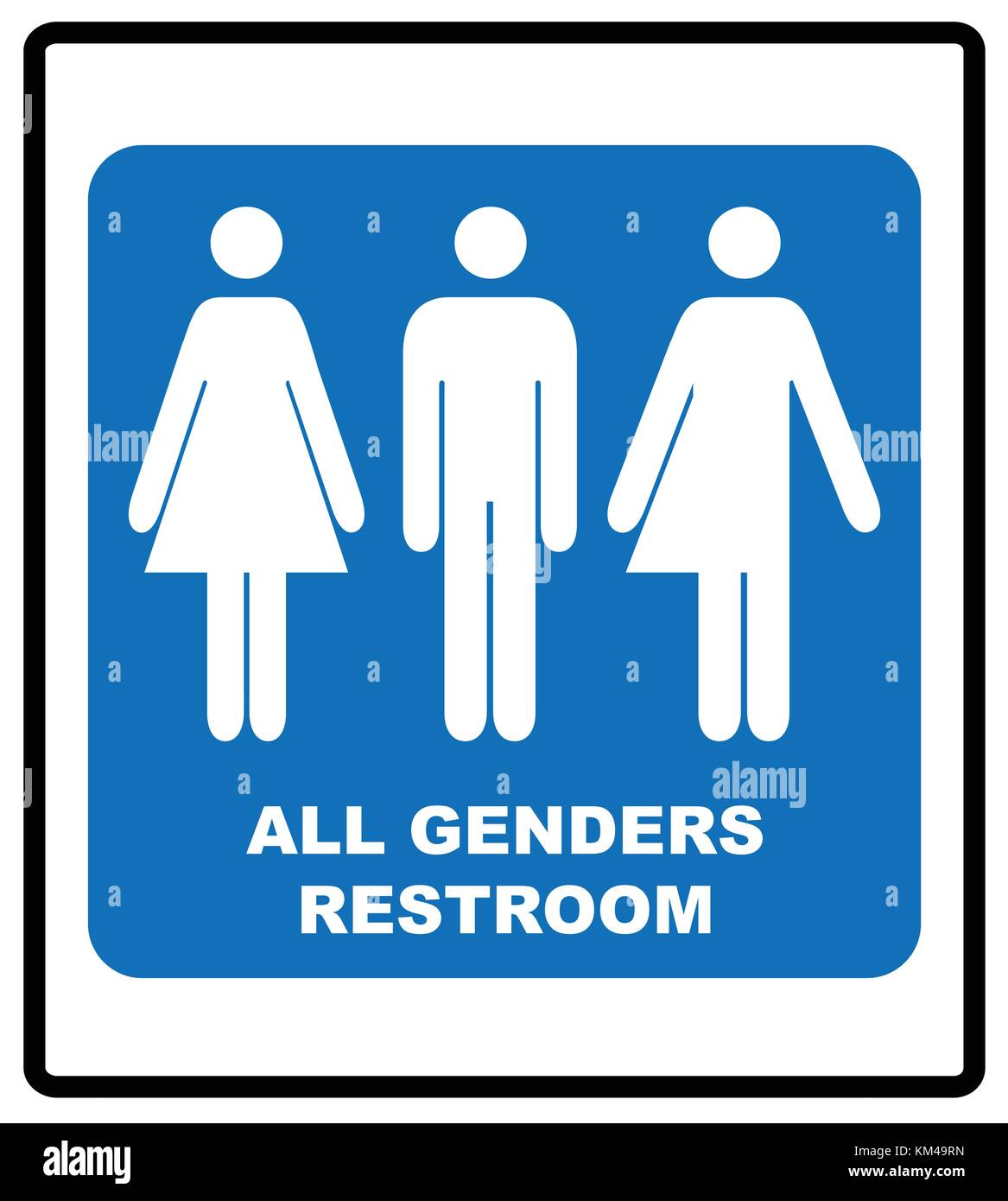 All gender restroom sign. Male, female transgender. Vector illustration. Stock Vector