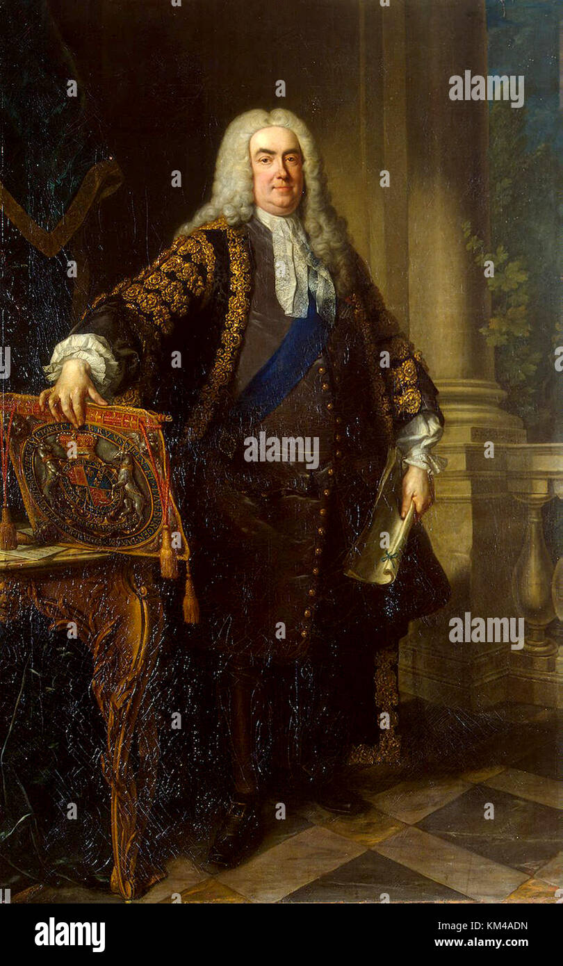Robert Walpole, 1st Earl of Orford, Sir Robert Walpole, British statesman who is generally regarded as the de facto first Prime Minister of Great Britain Stock Photo