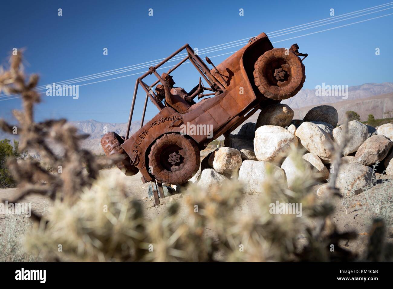 Sculpture of a 1946 Willy’s Jeep, from the "Sky Art"collection of