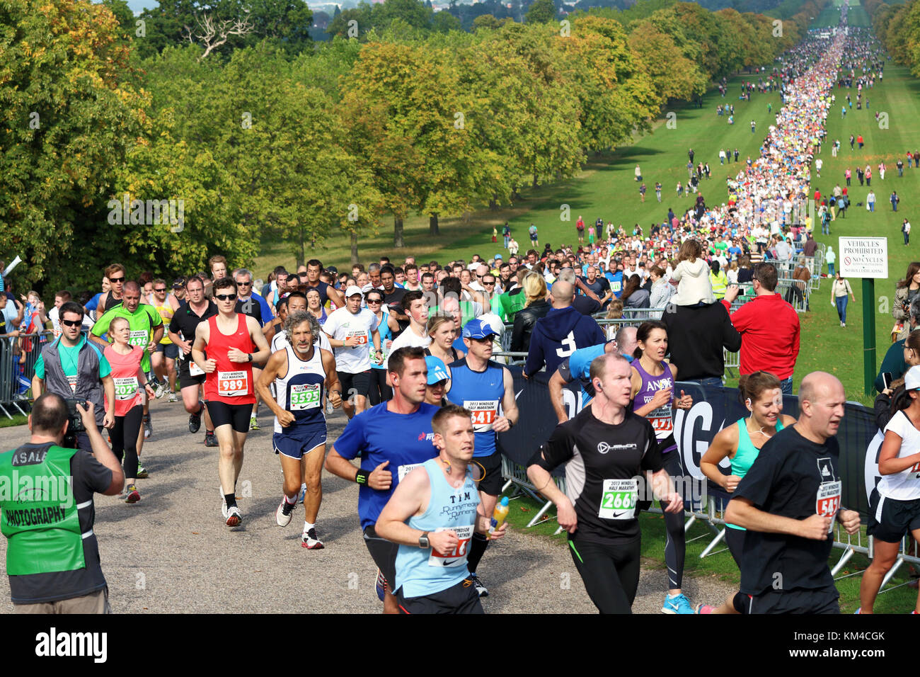 Runners in a Charity Half Marathon on the Long Walk in Windsor Great