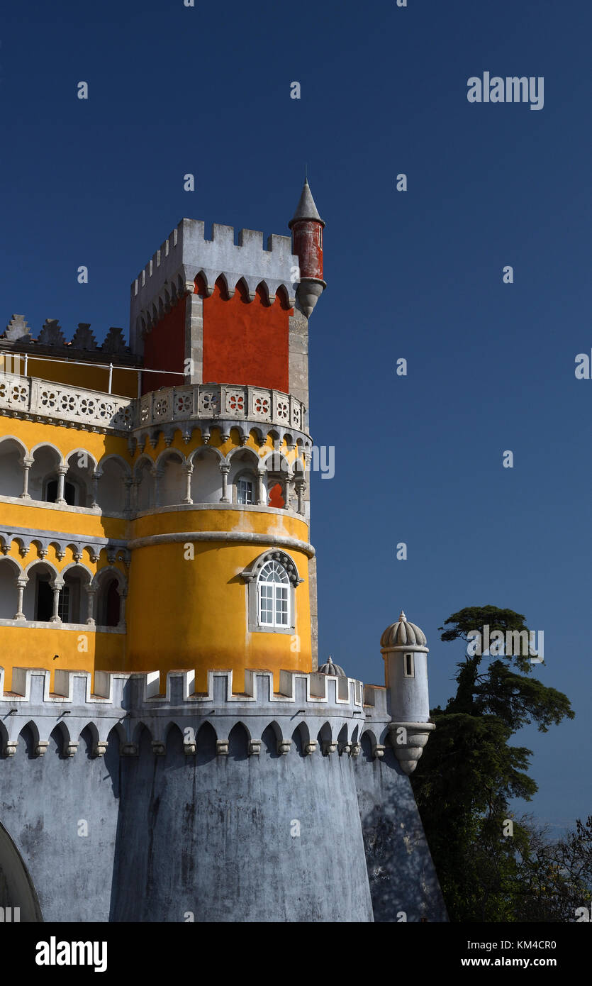 pena palace;palacio da pena;castle; sao pedro de penaferrim;sintra;portugal Stock Photo