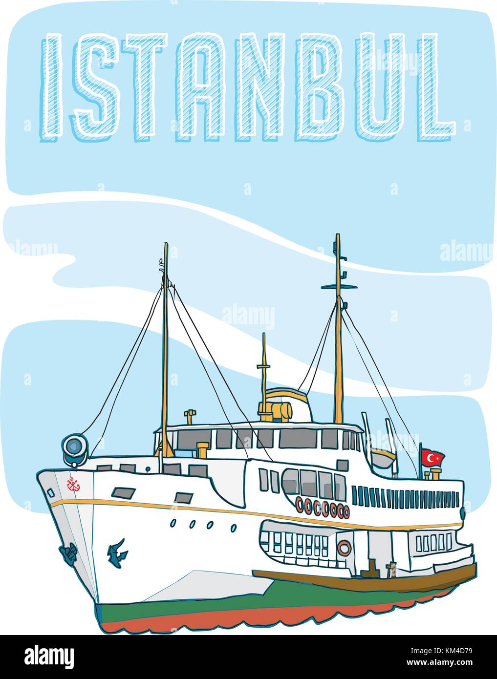 istanbul ferry vector image Stock Vector