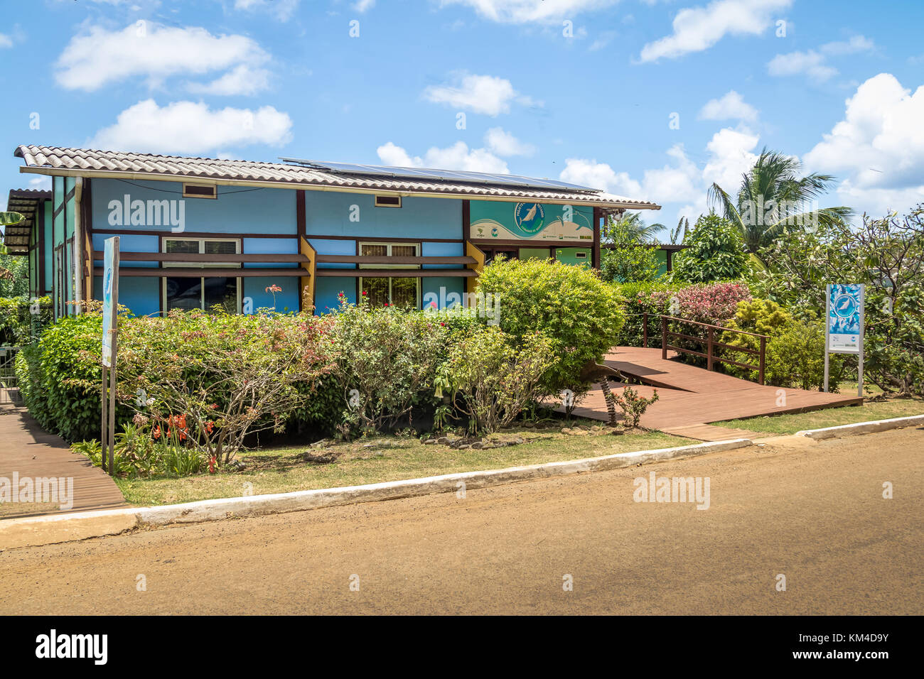 Golfinho Rotador (Spinner Dolphin) Project Headquarters at Boldro Village - Fernando de Noronha, Pernambuco, Brazil Stock Photo