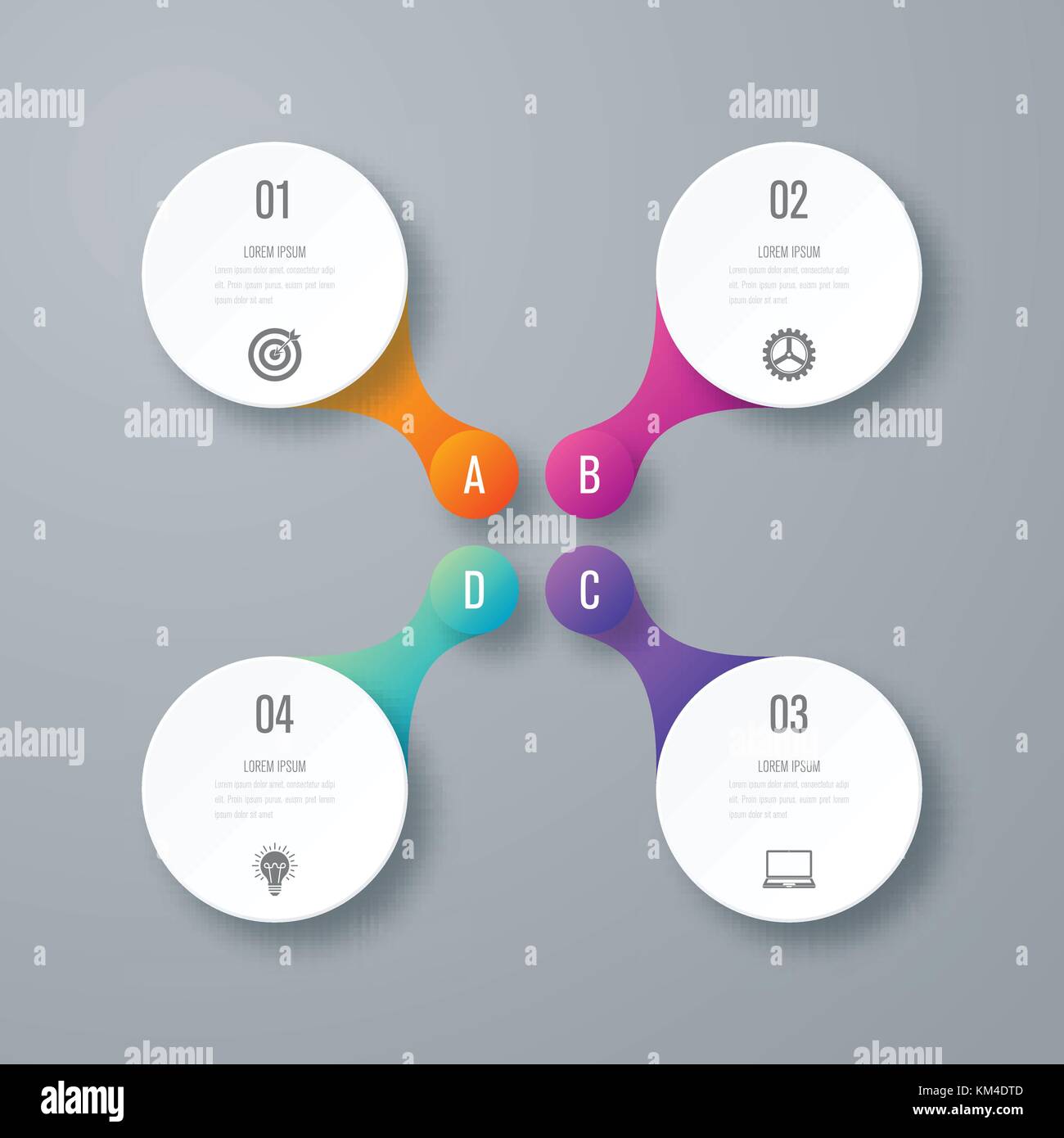 Infographics template 4 options with circle Stock Vector Image & Art ...