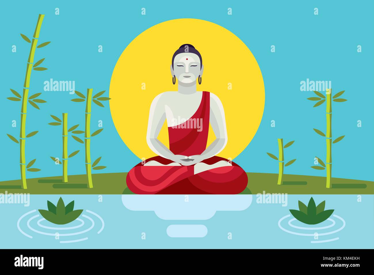 Buddha and Noble Eightfold Path. Dharma Wheel Concept. The path of ...