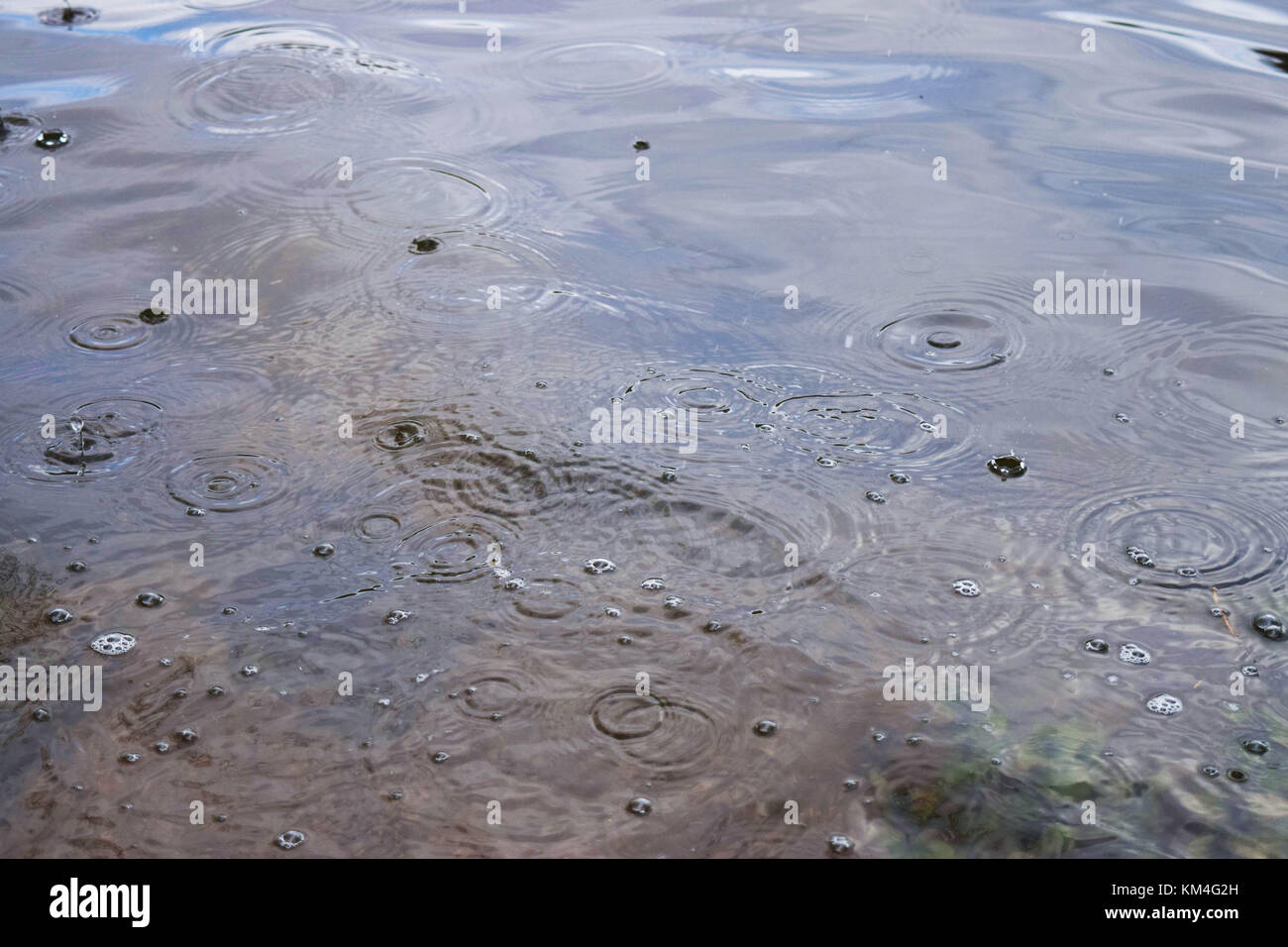 Ripples and reflections caught on the surface of a lake Stock Photo - Alamy