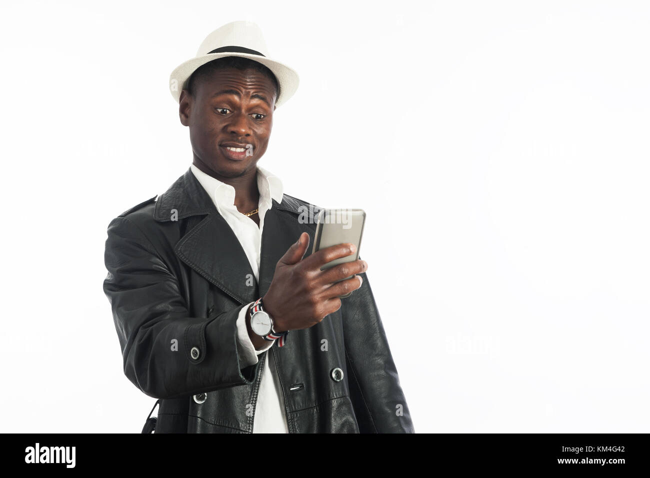 Stunned african american man hi-res stock photography and images - Alamy
